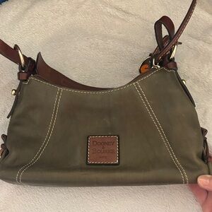Dooney & Bourke Olive and Brown Leather Shoulder Bag